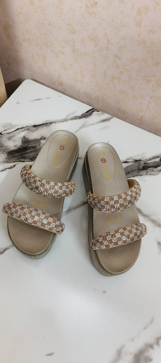 Thick sole Golden shoes (clearance sale)