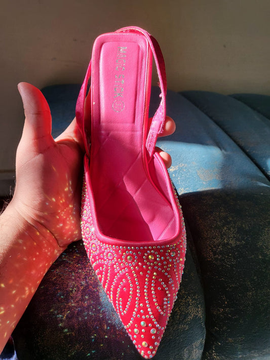 Beautiful pink stones all over 2 inch heel